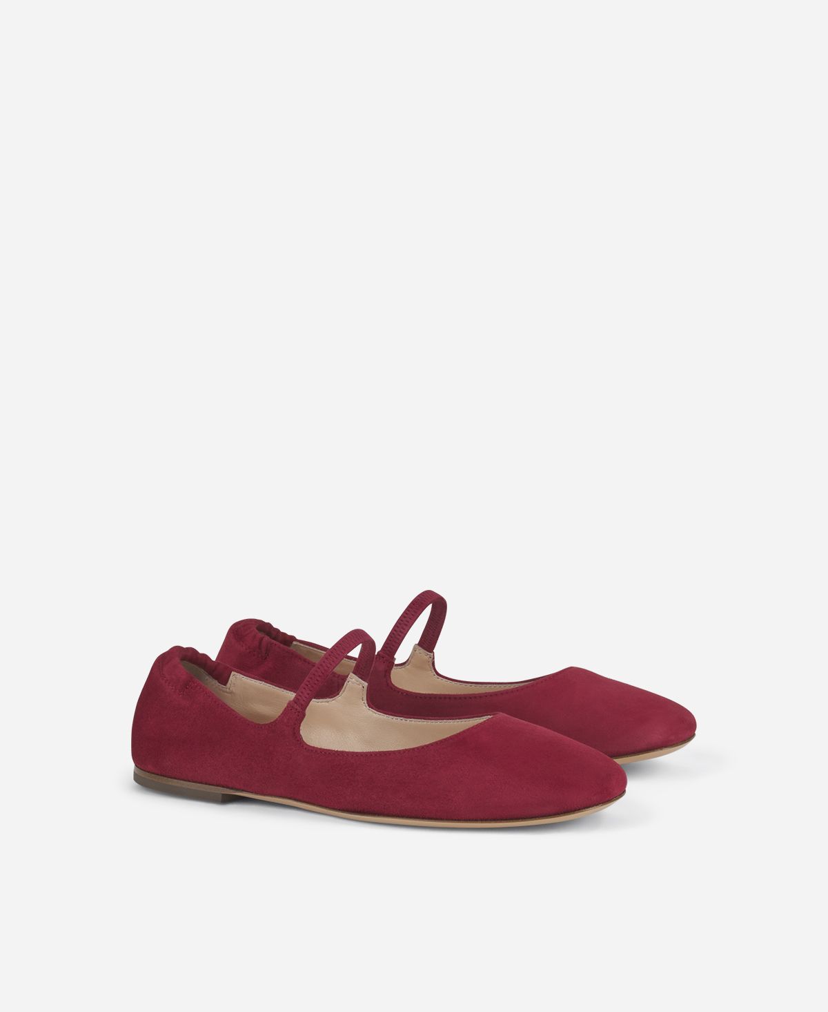 Agl Ballerina in velour Rosso Iris Saldi Di Fabbrica