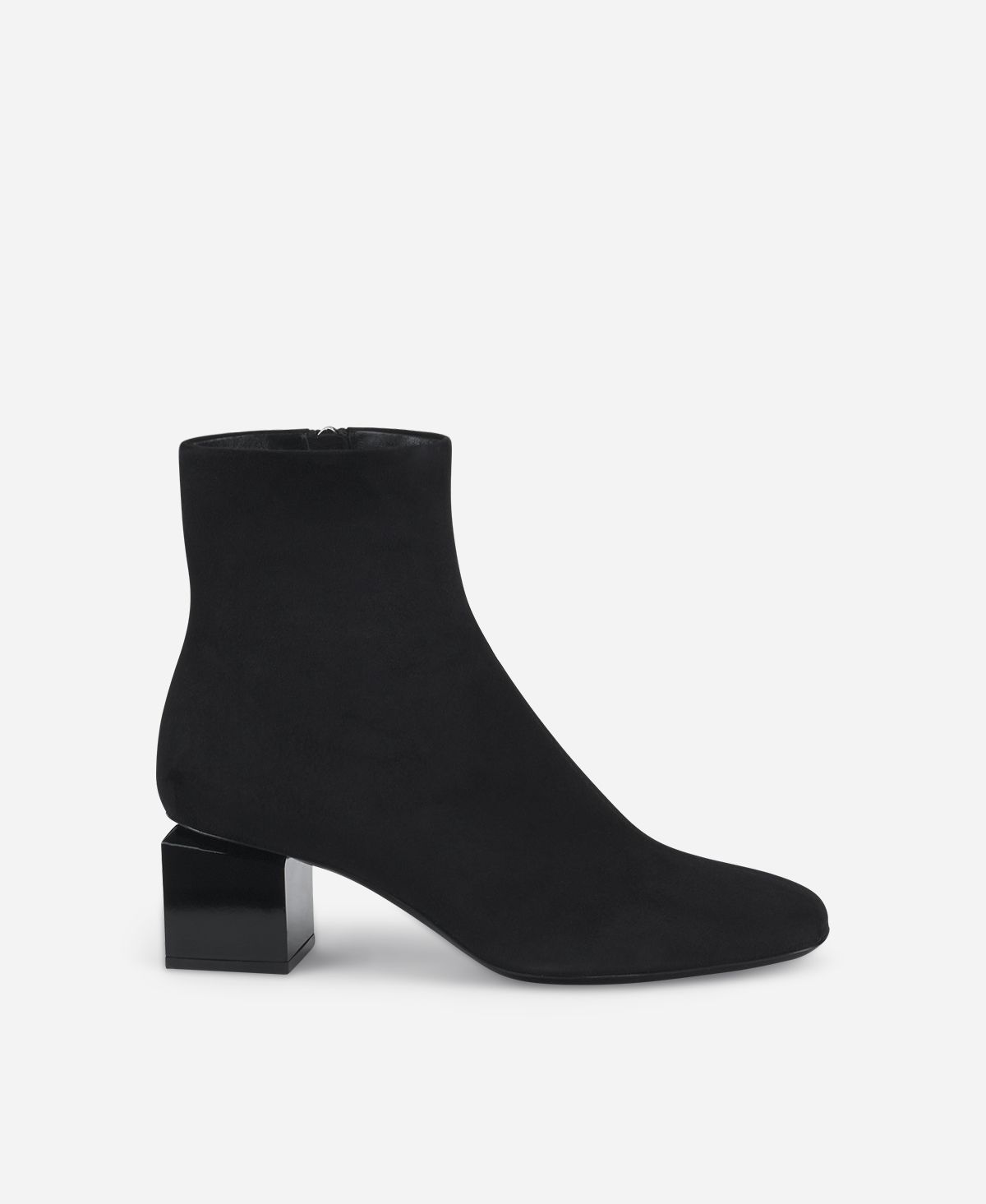 Agl Stivaletto in velour con tacco cubico Nero Angie Pure Qualità Garantita