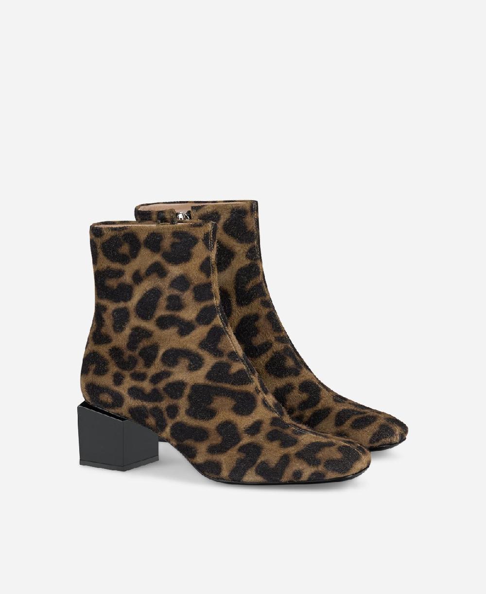 Agl Stivaletto animalier con tacco cubico Stampa leopard Angie Pure Negozi Online