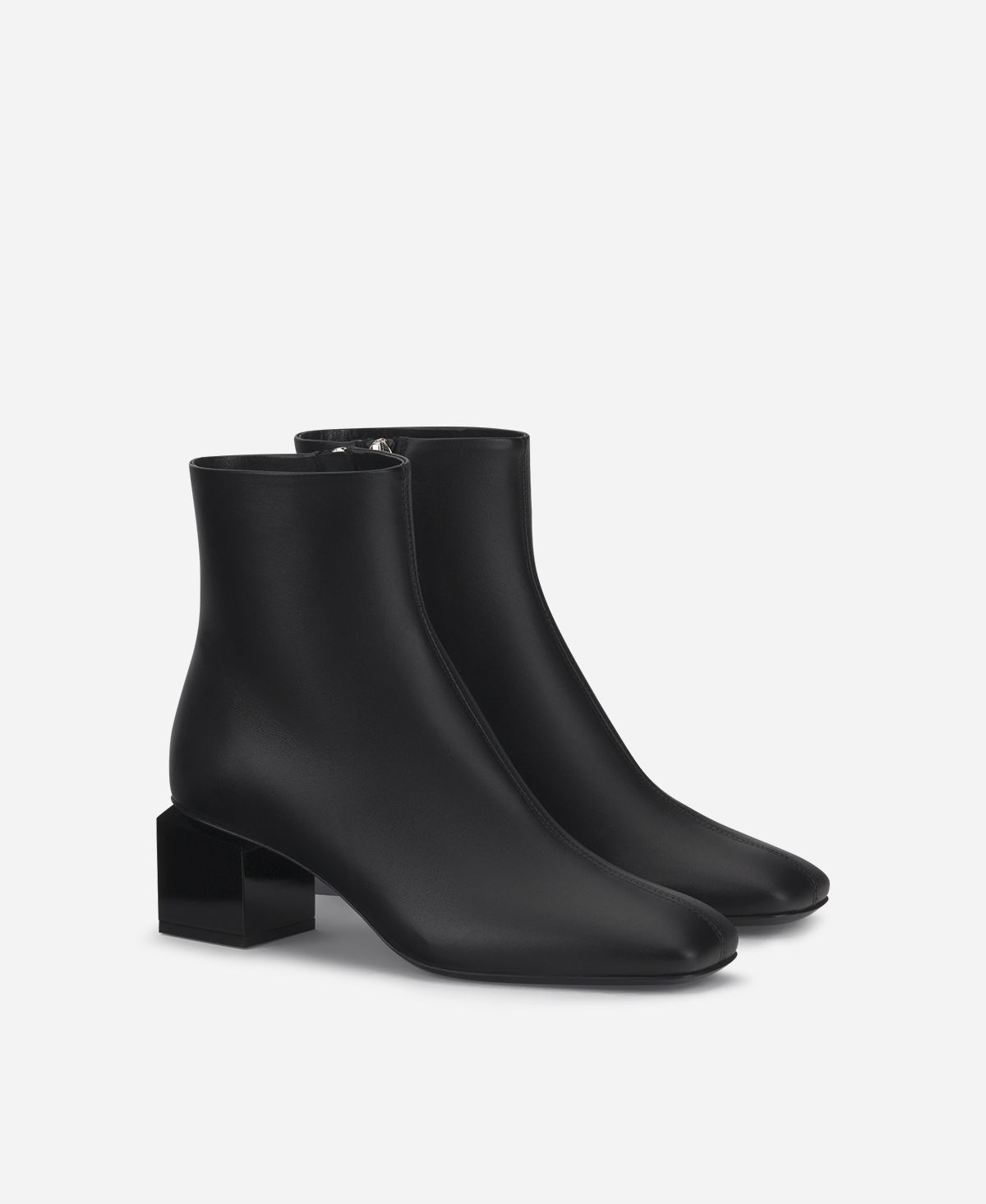 Agl Stivaletto in pelle con tacco cubico Nero Angie Pure Offerta esclusiva