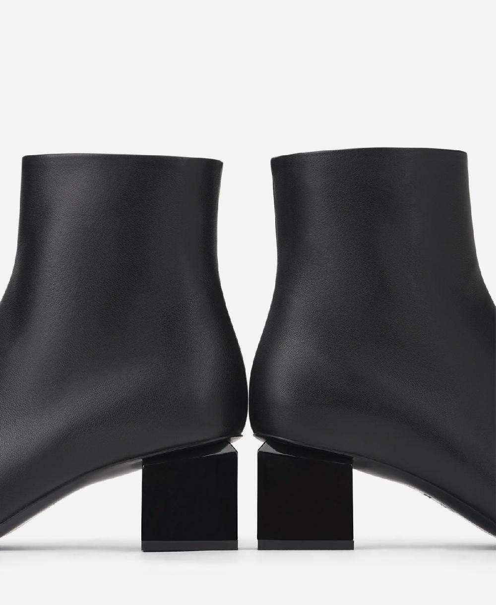 Agl Stivaletto in pelle con tacco cubico Nero Angie Pure Offerta esclusiva
