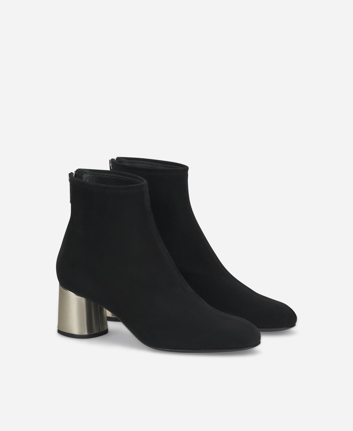Agl Stivaletto in velour con tacco Nero Veta Precious Consegna Veloce