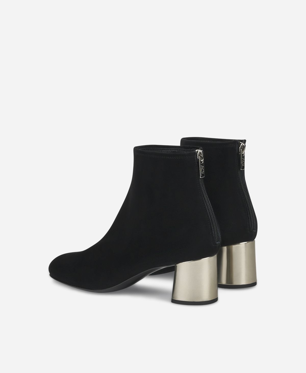 Agl Stivaletto in velour con tacco Nero Veta Precious Consegna Veloce
