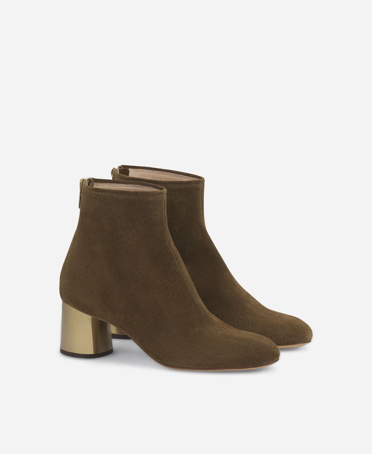Agl Stivaletto in velour con tacco Verde Veta Precious Promozione Limitata