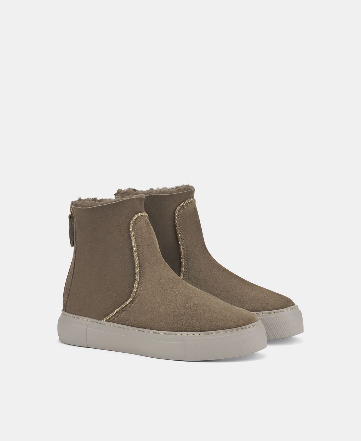 Agl Sneaker in velour con strass Tortora Meghan Warm Strass In Vendita