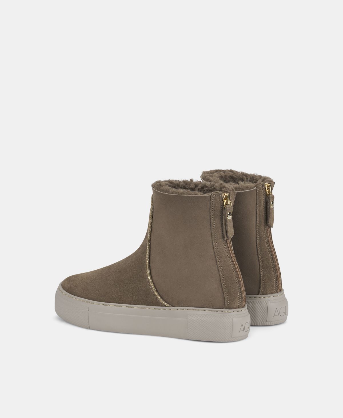 Agl Sneaker in velour con strass Tortora Meghan Warm Strass In Vendita