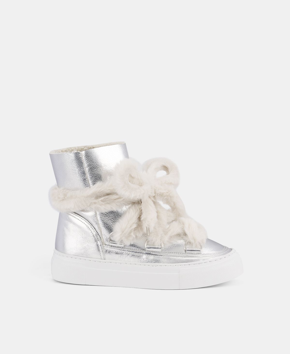 Agl Sneaker stivaletto con pelliccia Argento Kate Hotsell