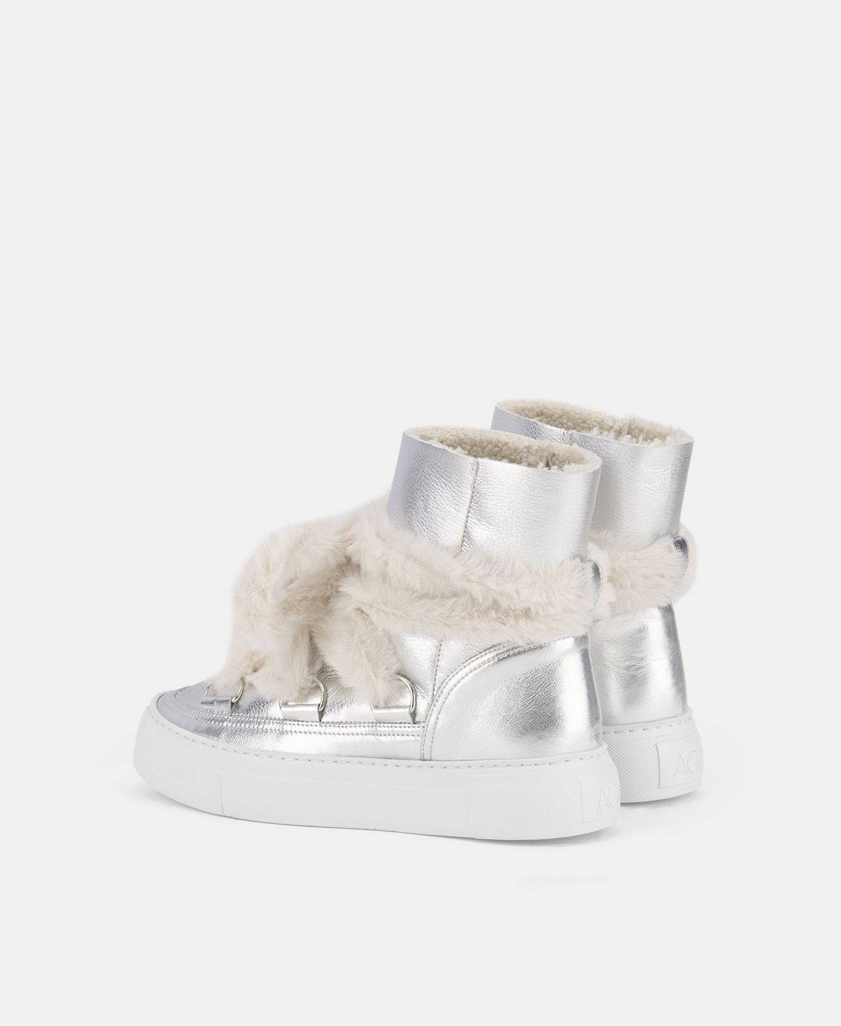 Agl Sneaker stivaletto con pelliccia Argento Kate Hotsell