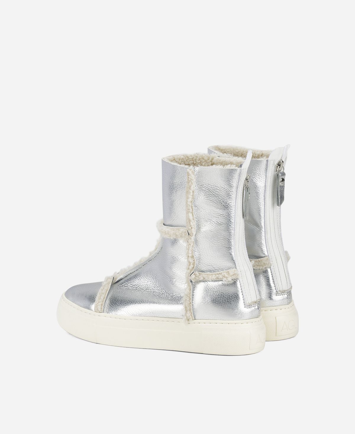 Agl Sneaker in eco montone Argento Rosy Vendita Calda