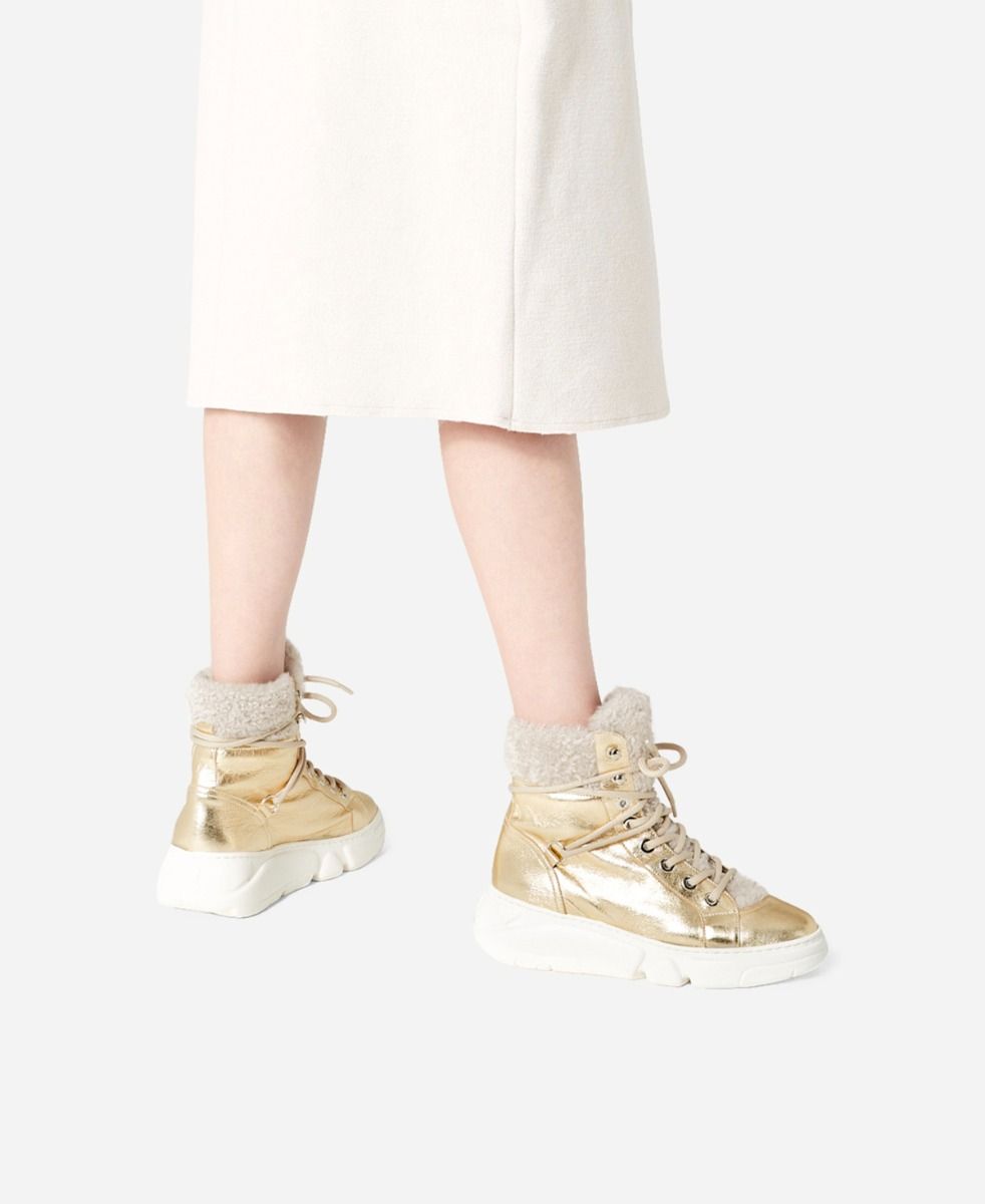 Agl Sneaker con montone Platino GISELLE Saldi Di Fabbrica