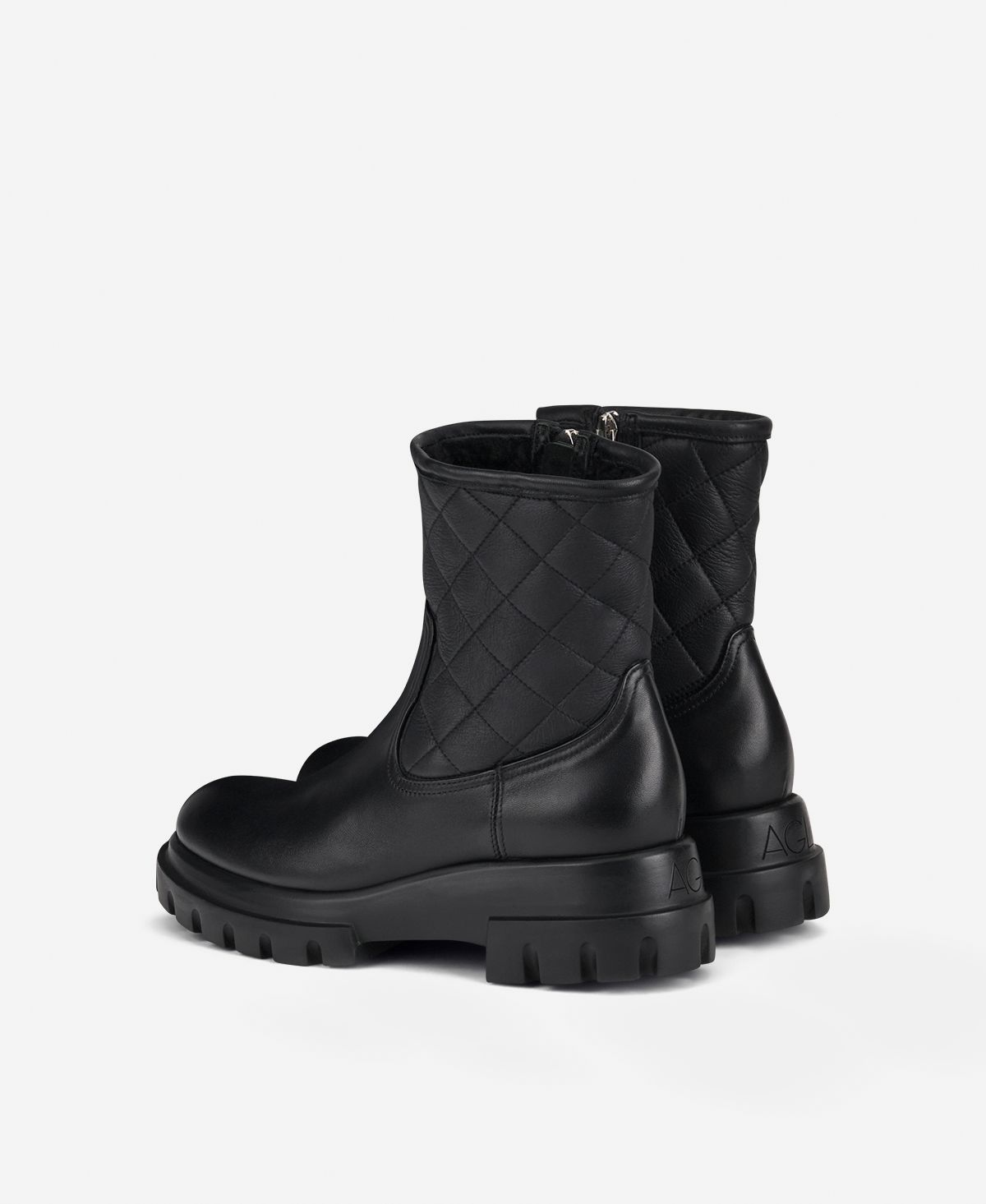 Agl Stivaletto con montone Nero Chunky Matelassé Vendite Flash