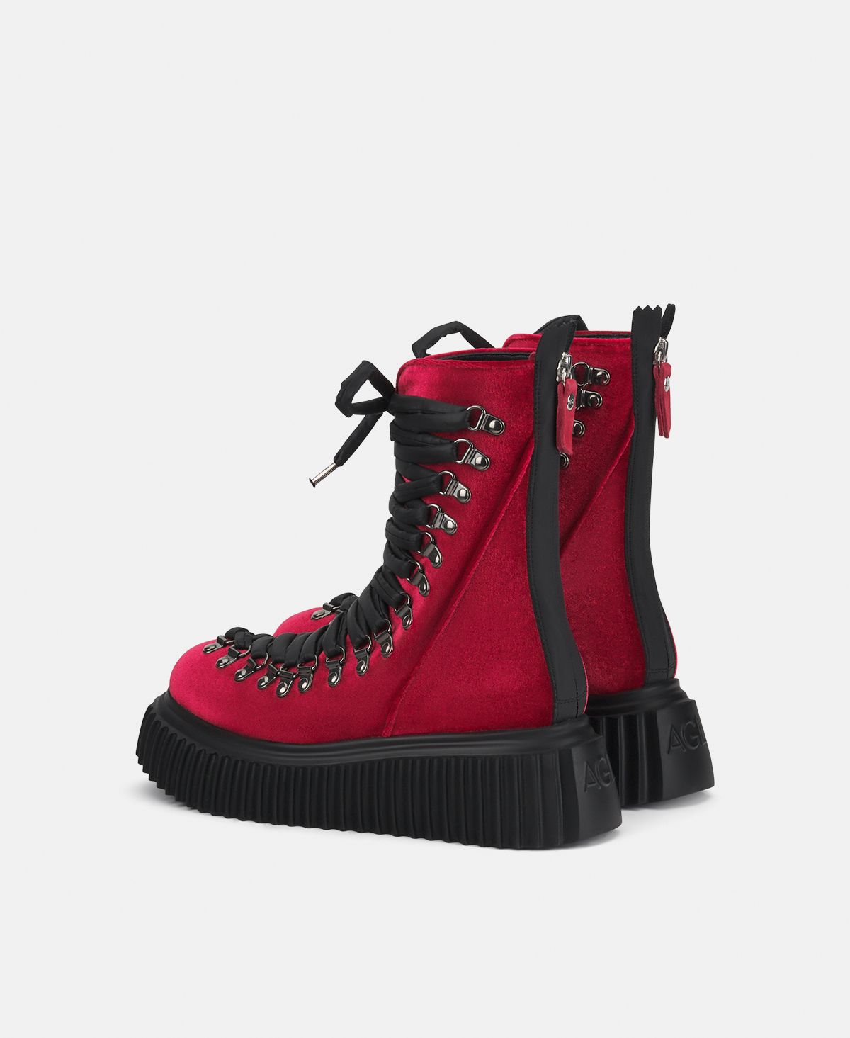 Agl Biker in pelle Rosso Dromo Velvet Italy