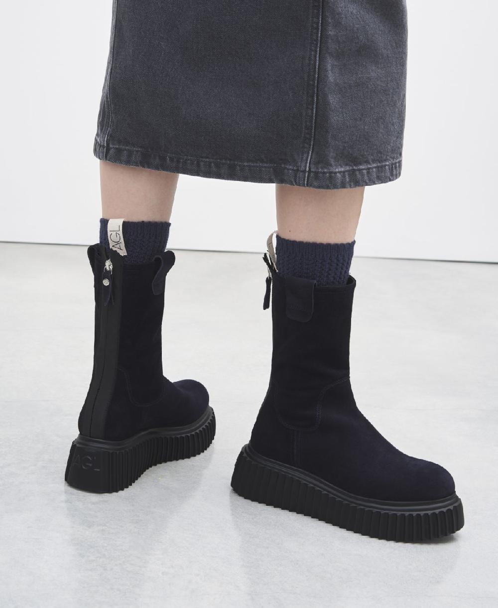 Agl Stivale in velour waterproof Blu Milagros Nuovo