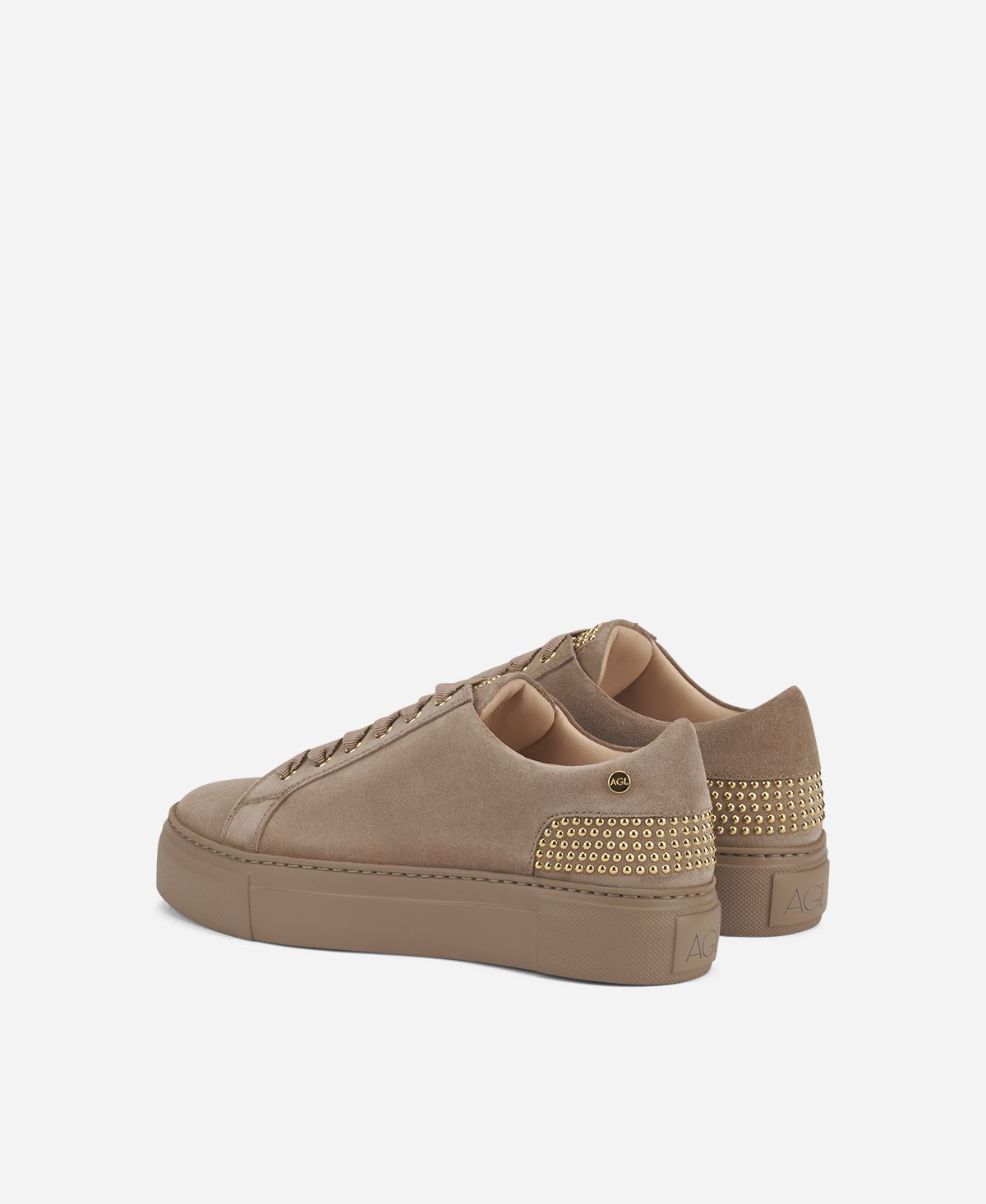 Agl Sneaker con borchie sul tallone Beige Stella Prezzo Ridotto