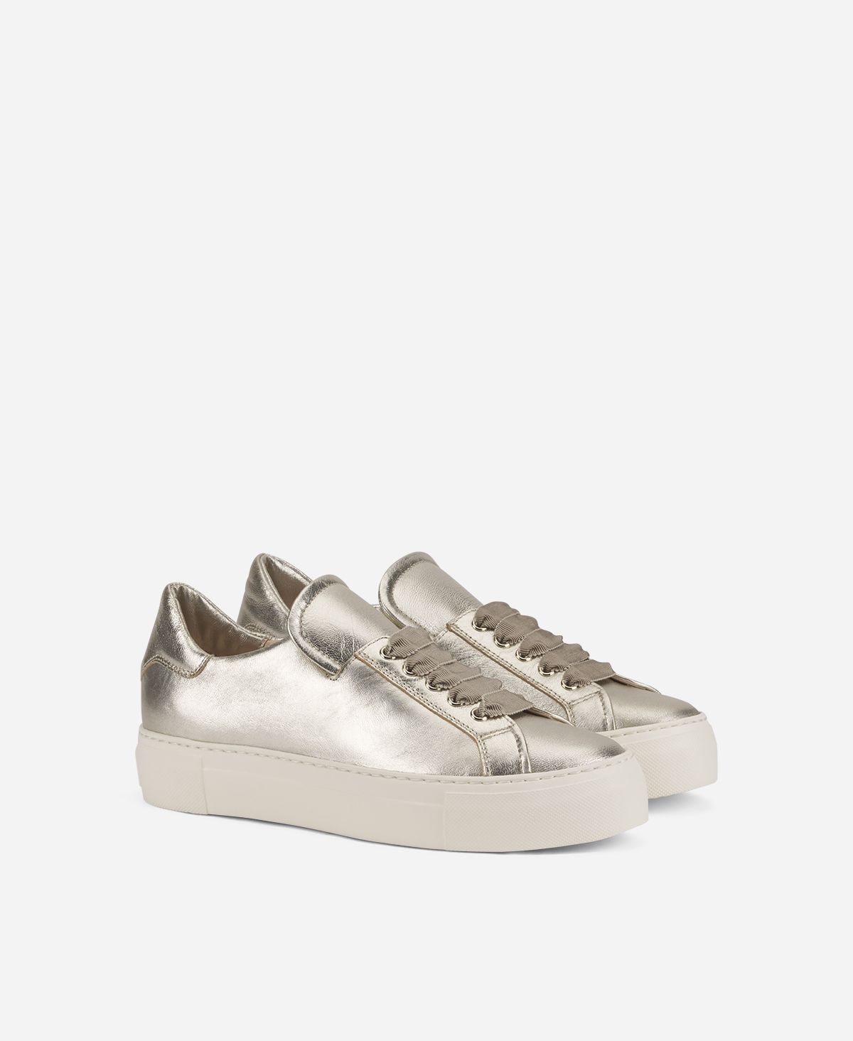 Agl Sneaker in pelle metal Platino EDDA Presa