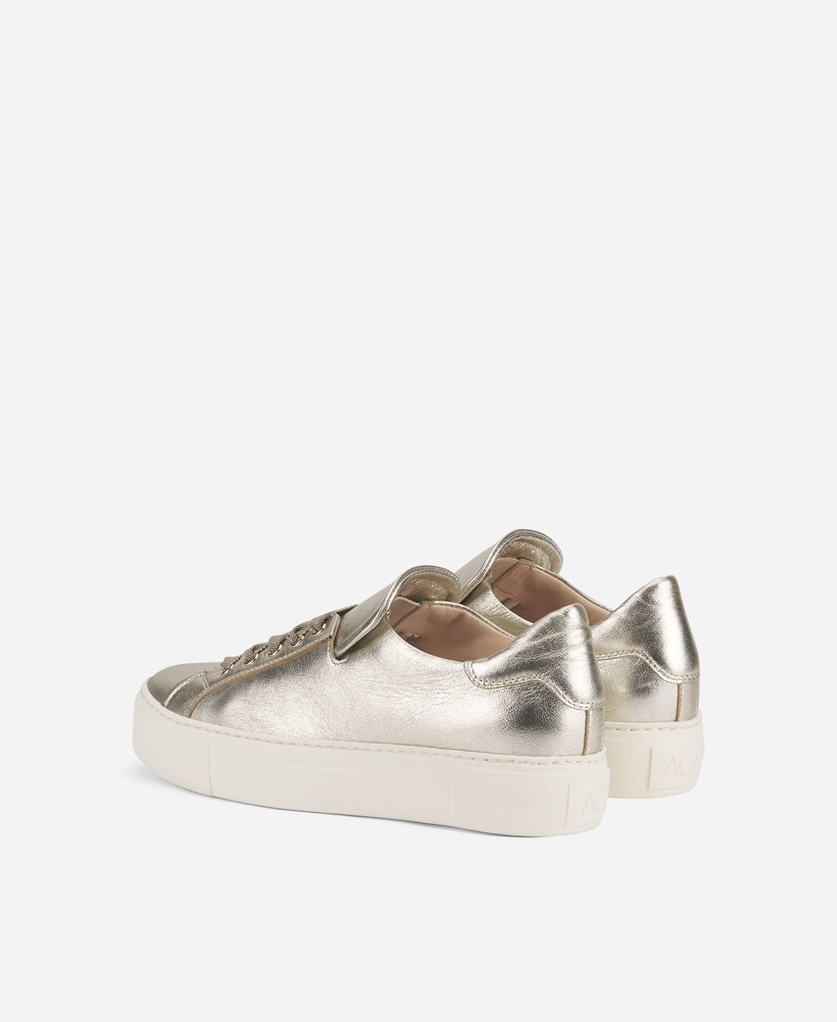 Agl Sneaker in pelle metal Platino EDDA Presa