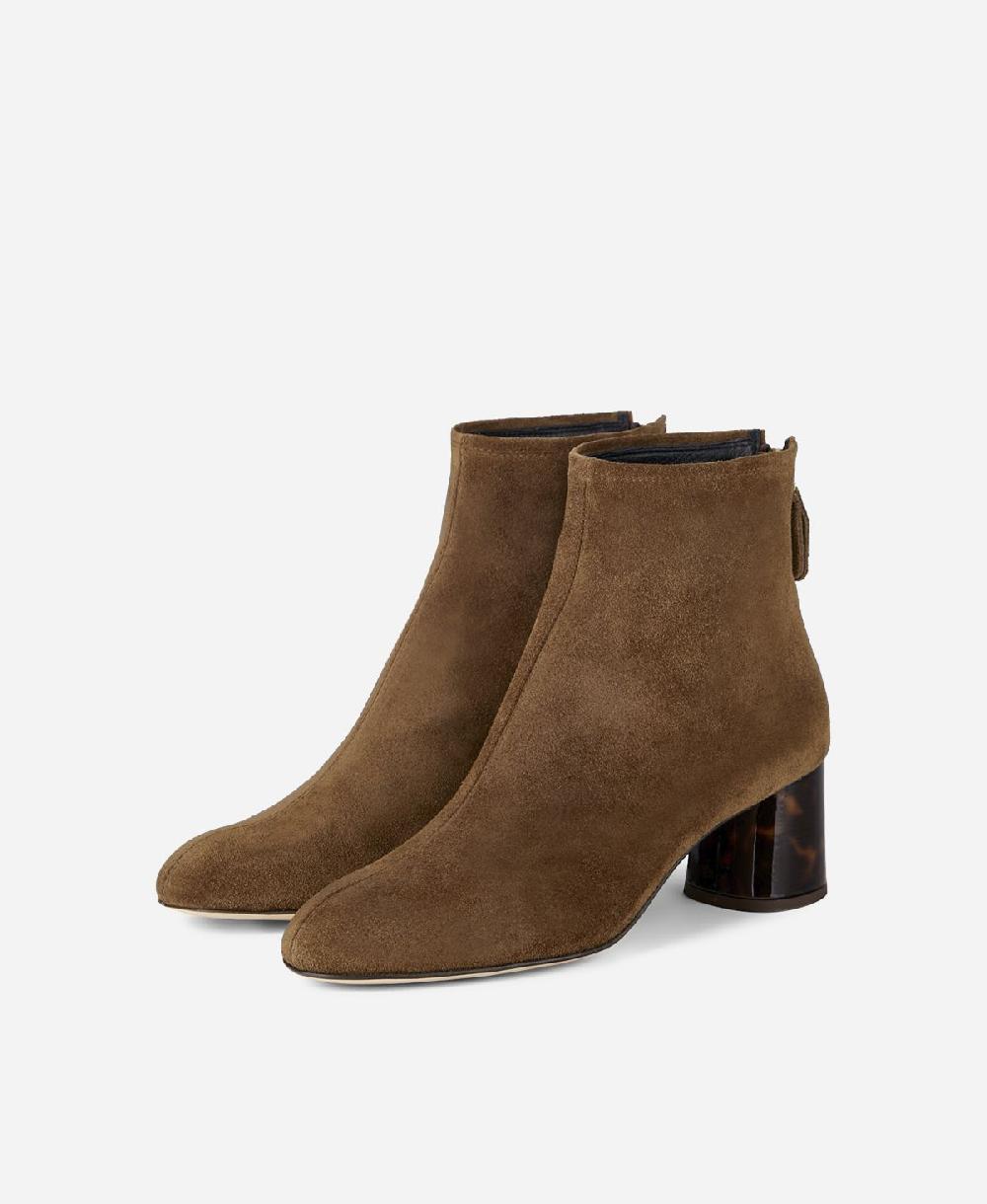 Agl Stivaletto in pelle con tacco Cuoio VETA PRECIOUS Vendita Calda