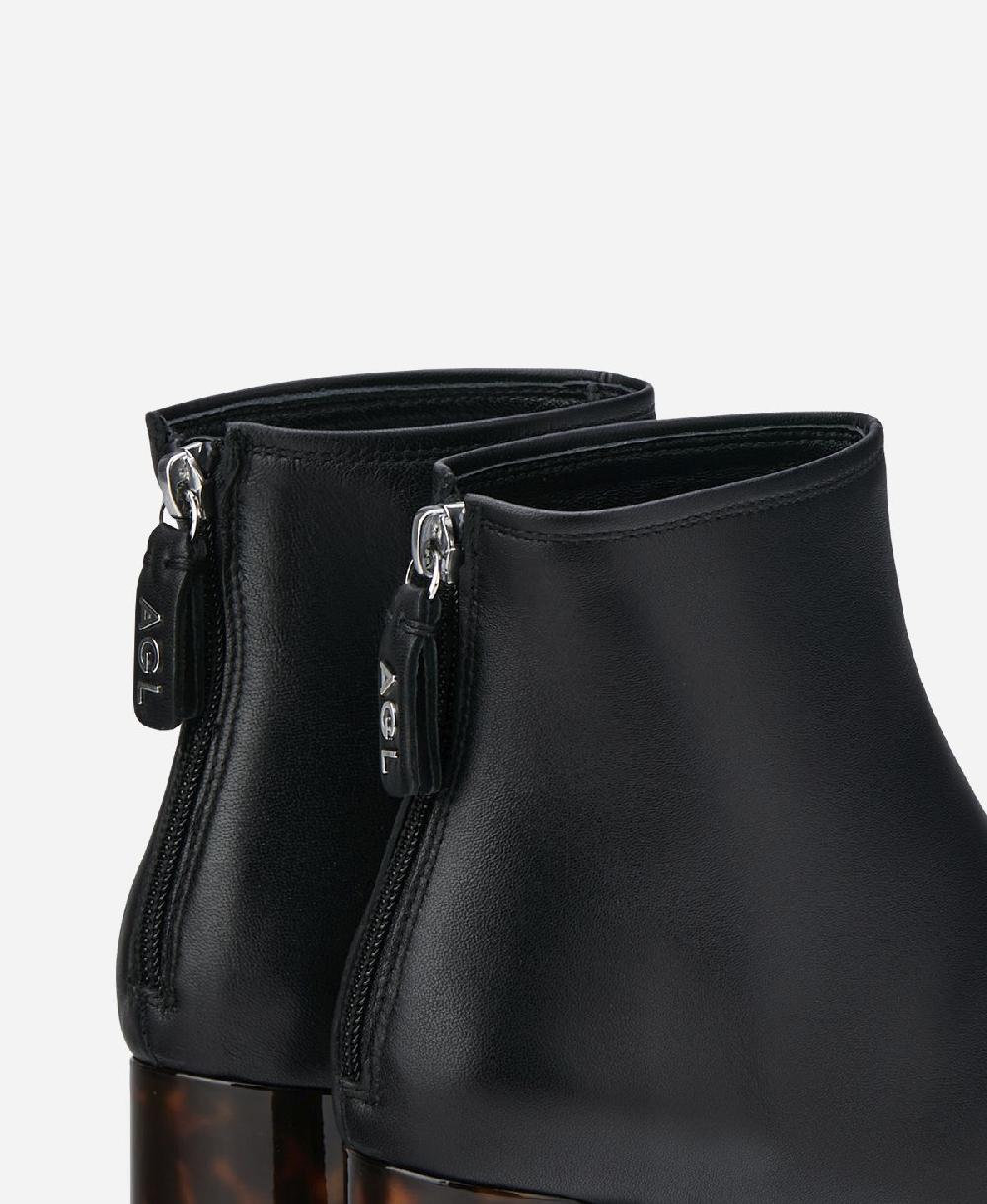 Agl Stivaletto in pelle con tacco Nero VETA PRECIOUS Vendita Economica