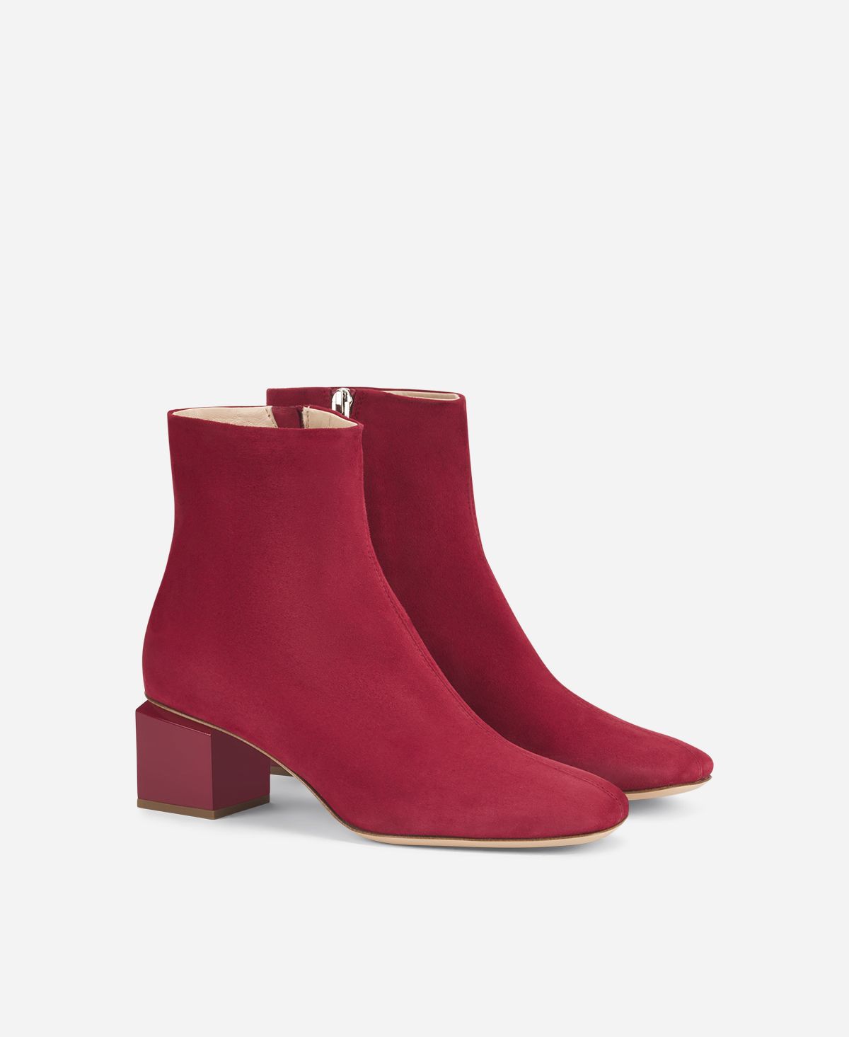Agl Stivaletto in velour con tacco cubico Rosso Angie Pure Vendite Flash