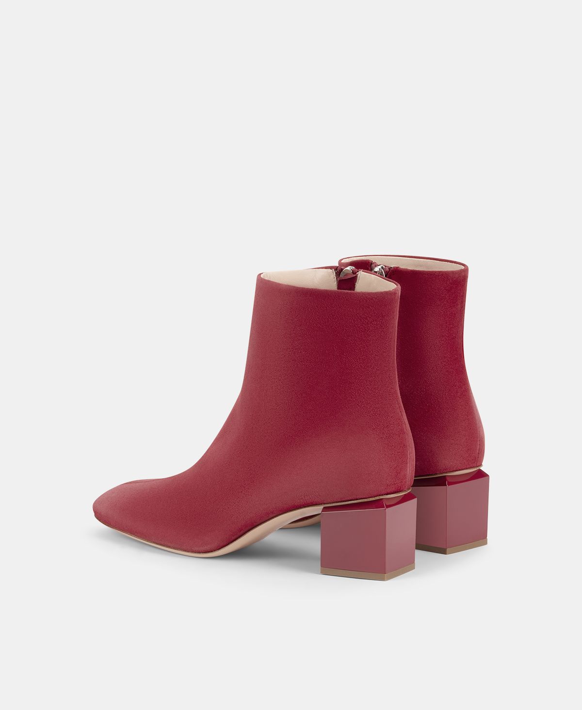 Agl Stivaletto in velour con tacco cubico Rosso Angie Pure Vendite Flash