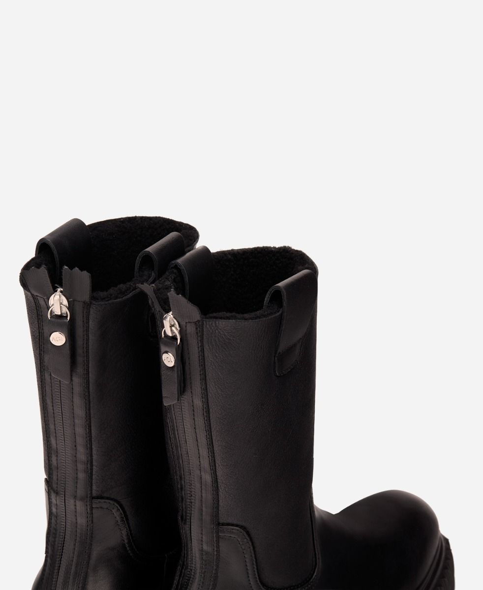 Agl Stivaletto con montone Nero Milagros Fur Italy