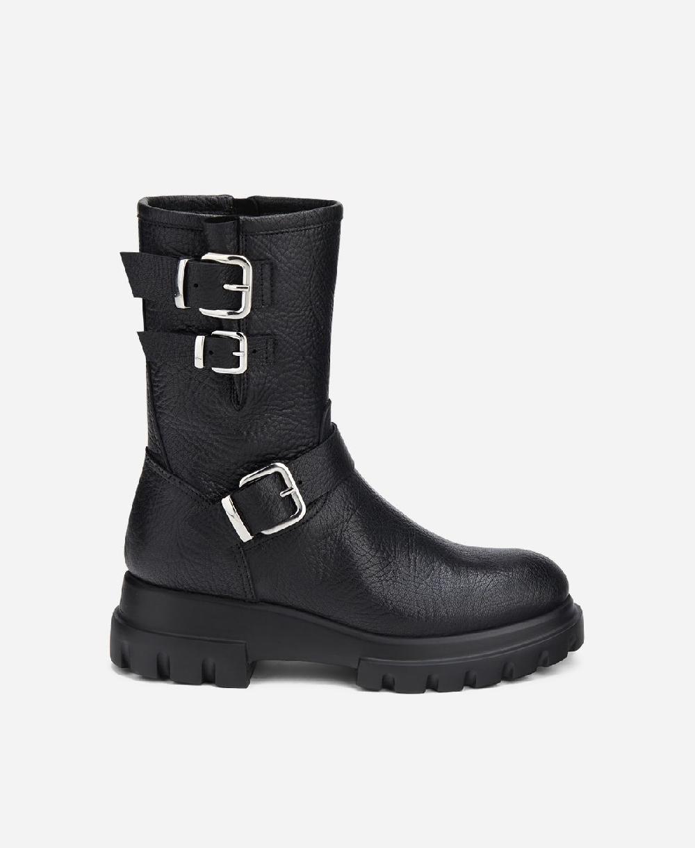 Agl Anfibio in pelle Nero CHUNKY BIKER Pezzi Unici