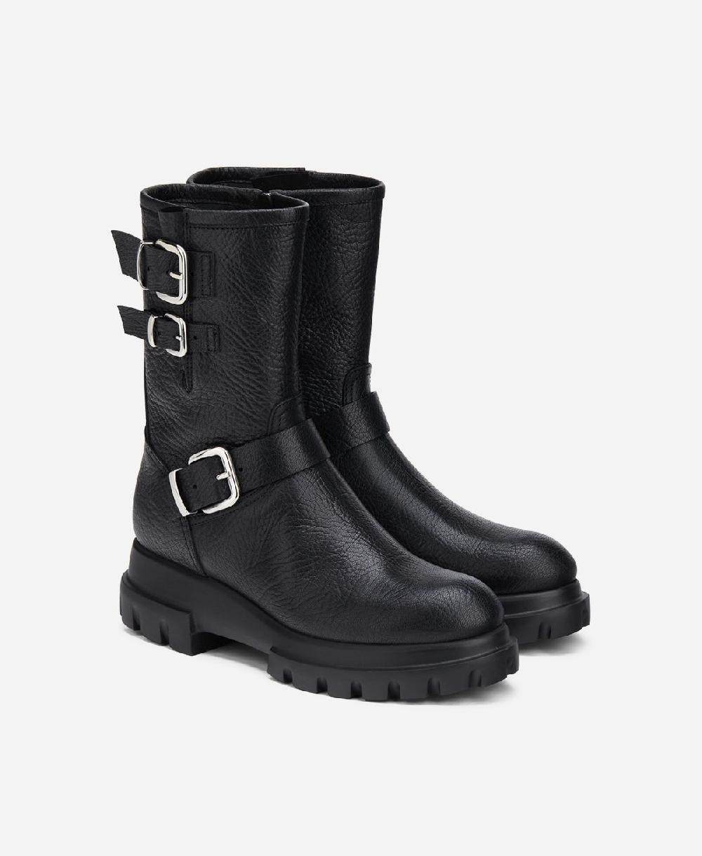 Agl Anfibio in pelle Nero CHUNKY BIKER Pezzi Unici