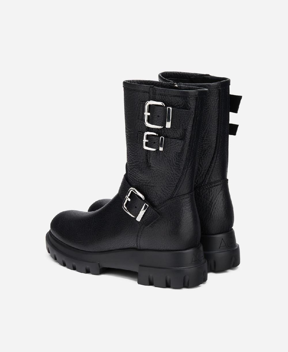 Agl Anfibio in pelle Nero CHUNKY BIKER Pezzi Unici