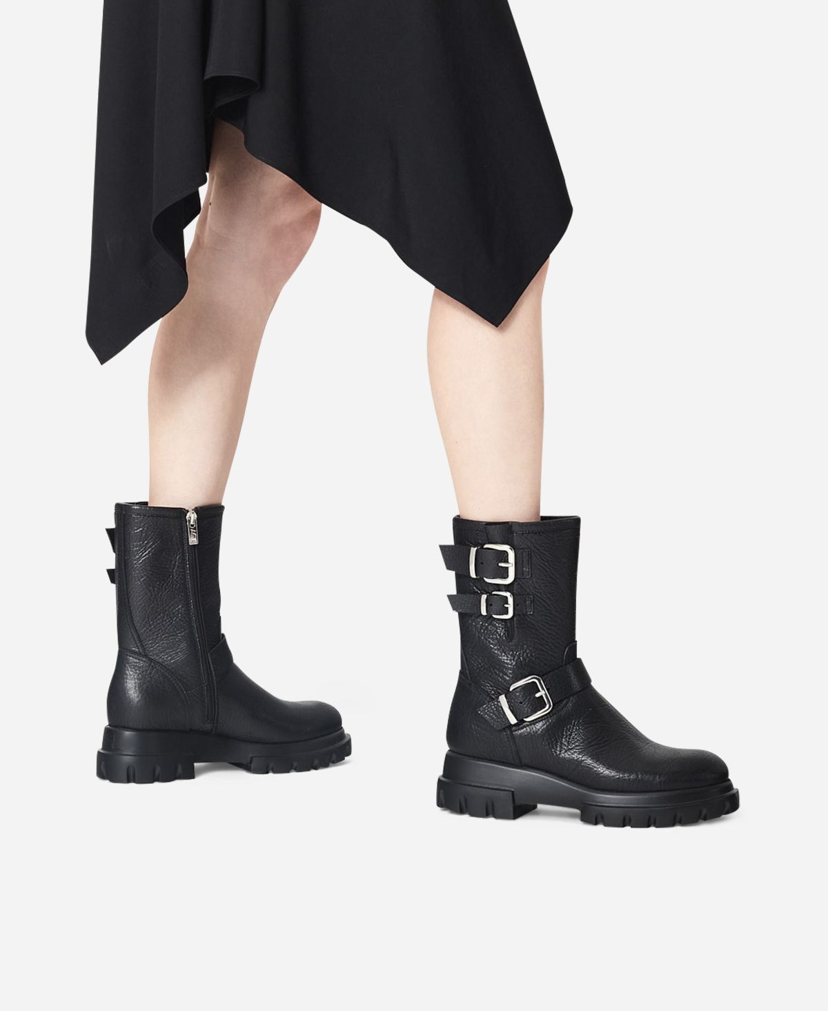 Agl Anfibio in pelle Nero CHUNKY BIKER Pezzi Unici