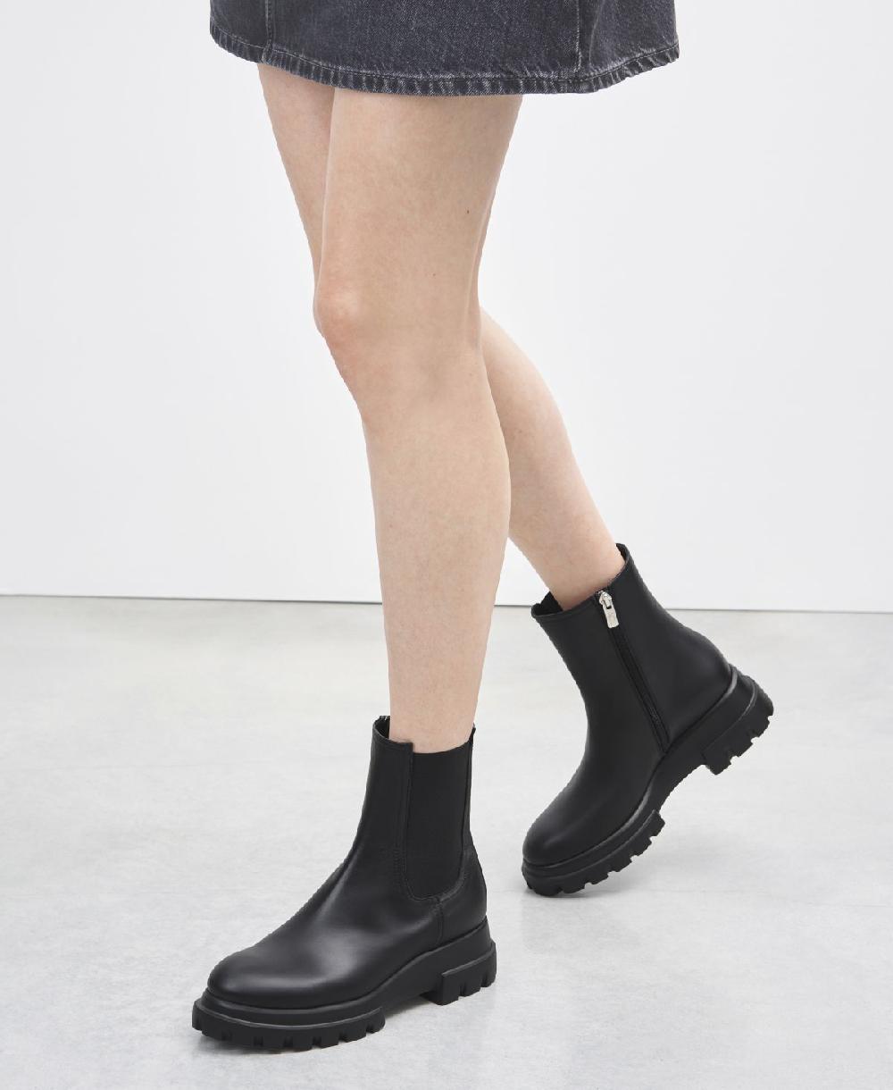 Agl Stivaletto in pelle Nero Chunky Beat Soddisfazione Garantita