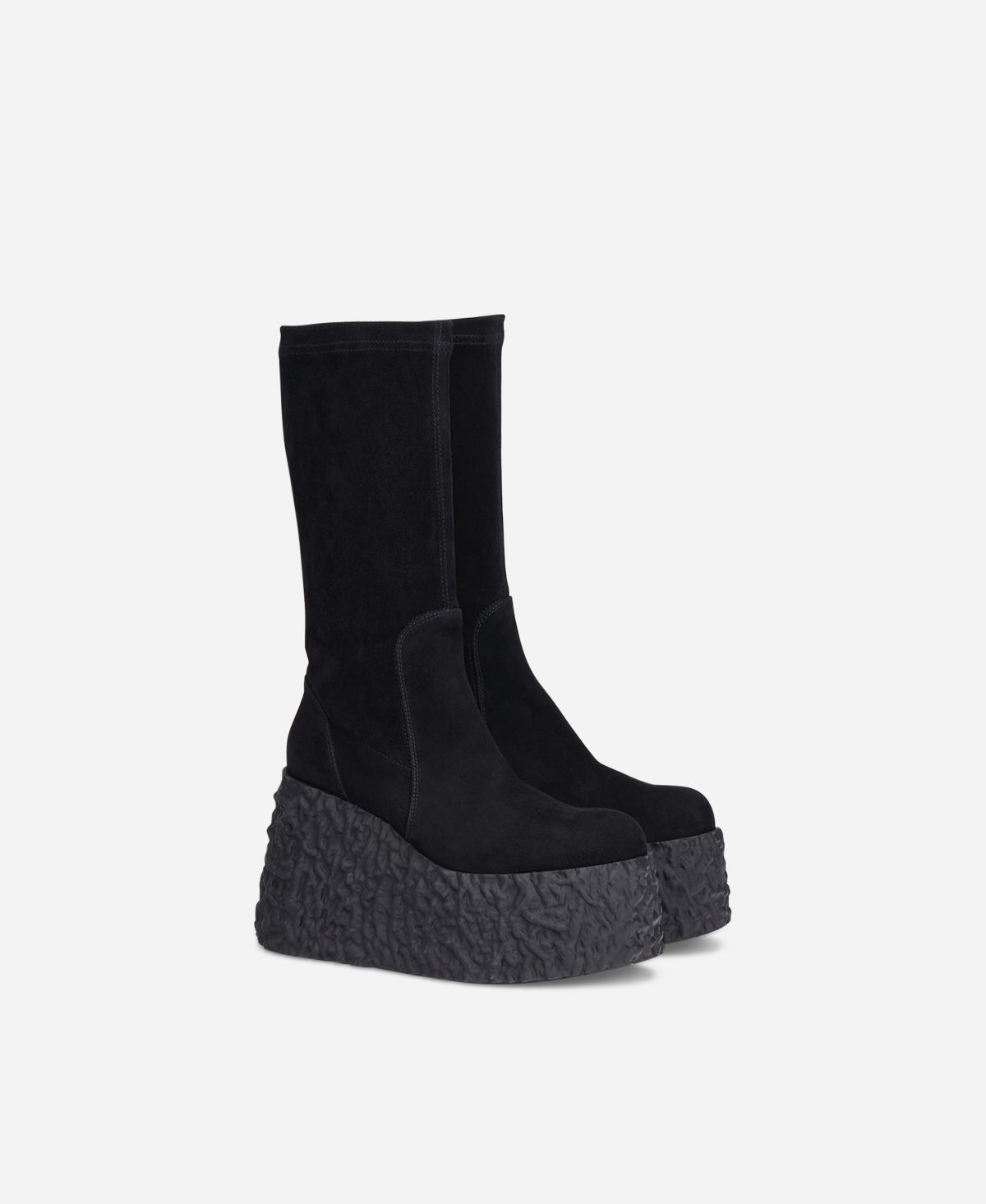 Agl Stivale in nappa stretch Nero velour LAVA STRETCH Saldi