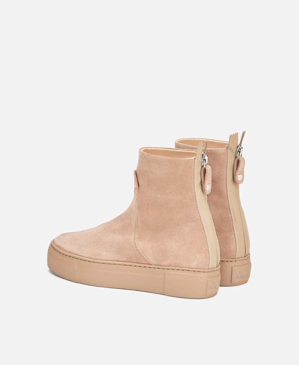 Agl Stivaletto sneaker in velour Beige MEGHAN BOOTIE Saldi Di Fabbrica