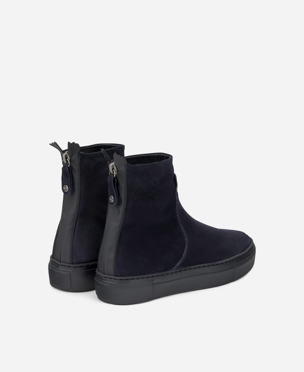 Agl Stivaletto sneaker in velour Blu MEGHAN BOOTIE Negozio