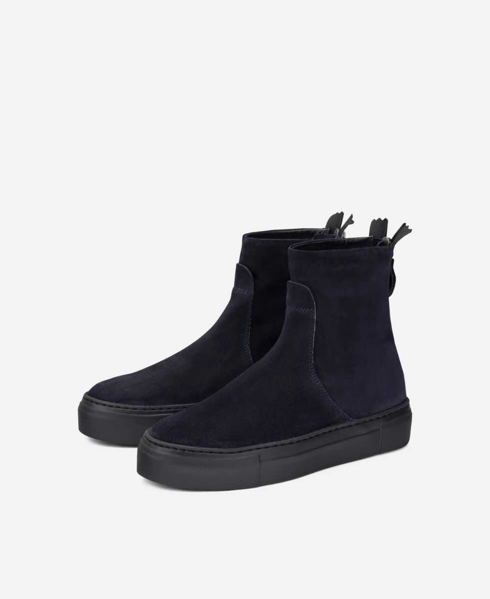 Agl Stivaletto sneaker in velour Blu MEGHAN BOOTIE Negozio
