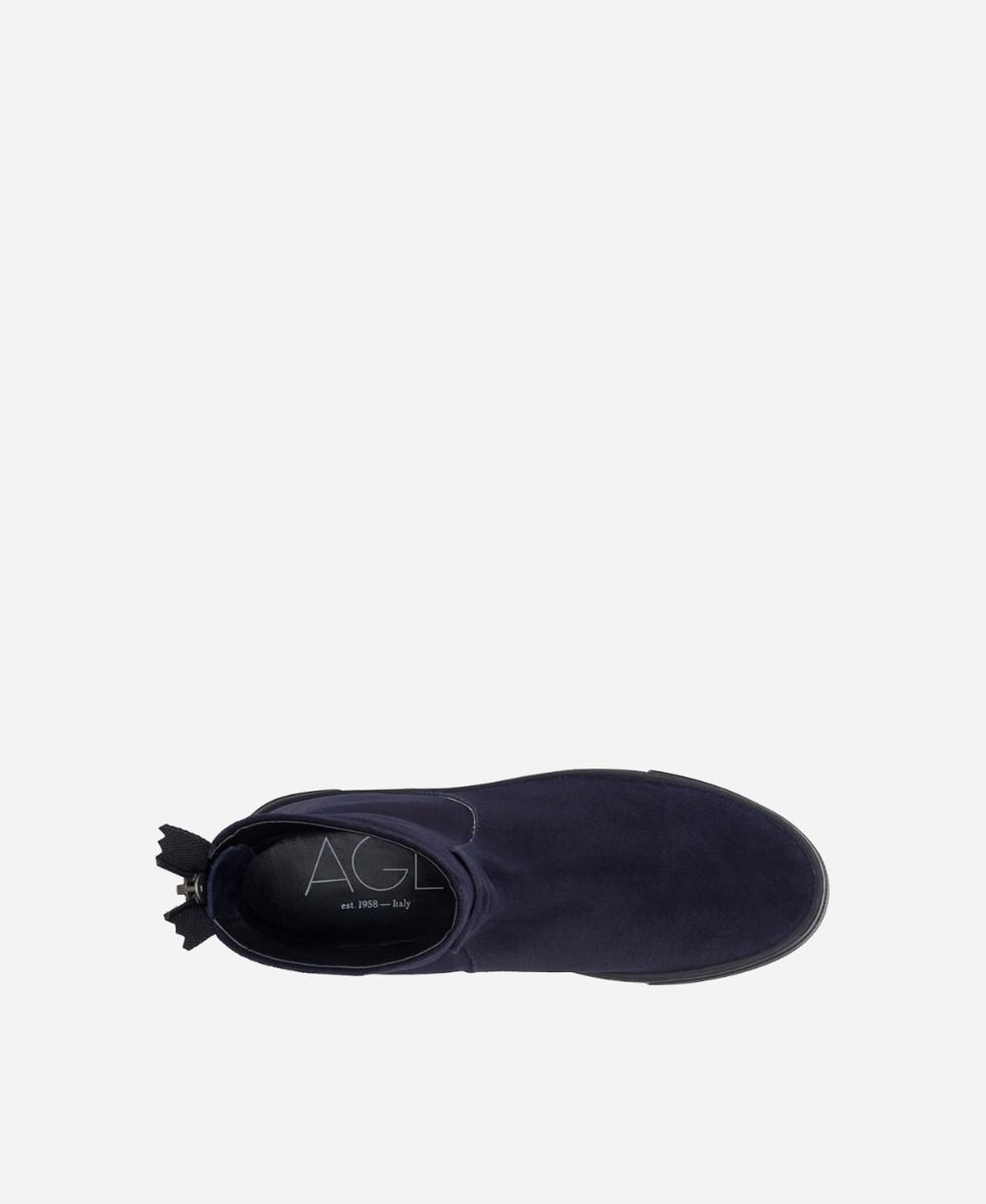 Agl Stivaletto sneaker in velour Blu MEGHAN BOOTIE Negozio