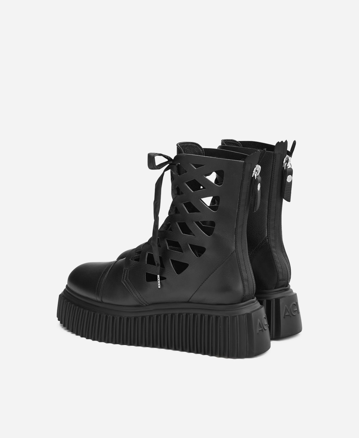 Agl Stivaletto in pelle laserata Nero Viggy Offerta Anniversario