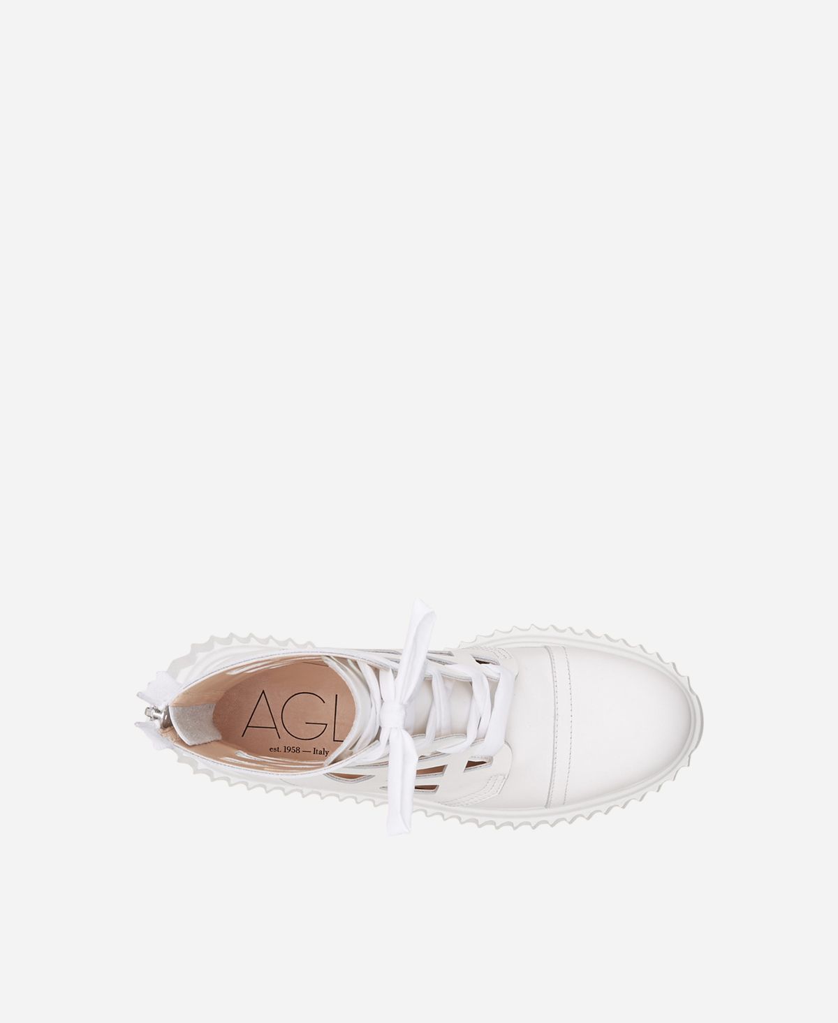 Agl Stivaletto in pelle laserata Bianco Viggy Vendita