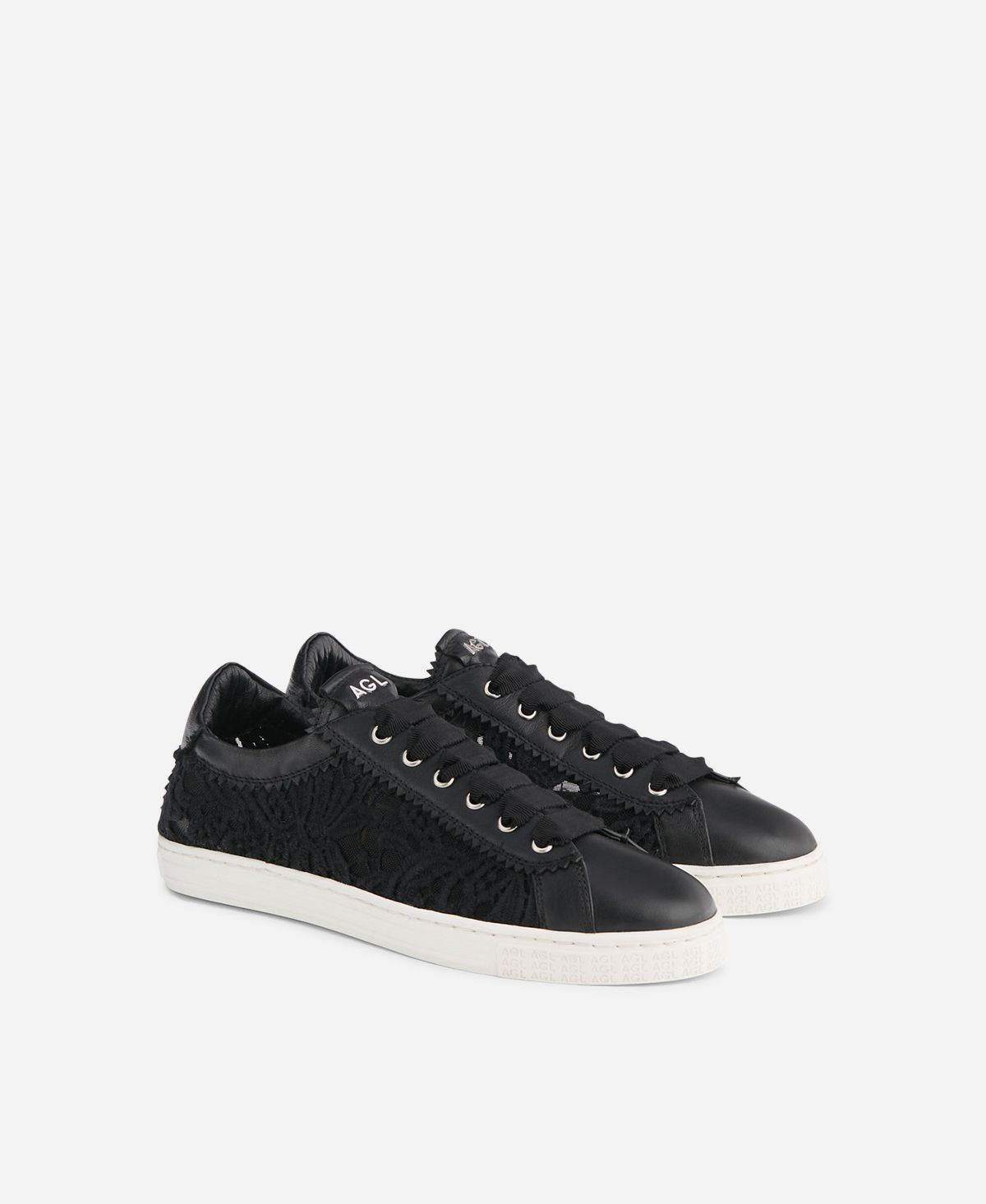 Agl Sneaker in pizzo Nero Sade Fabric Shopping Online