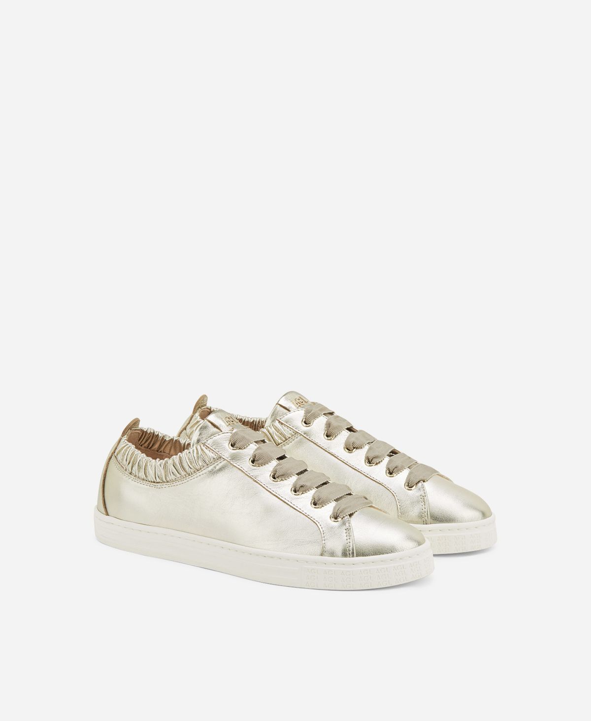 Agl Sneaker in pelle metallizzata Platino Suzie Prezzo Ridotto