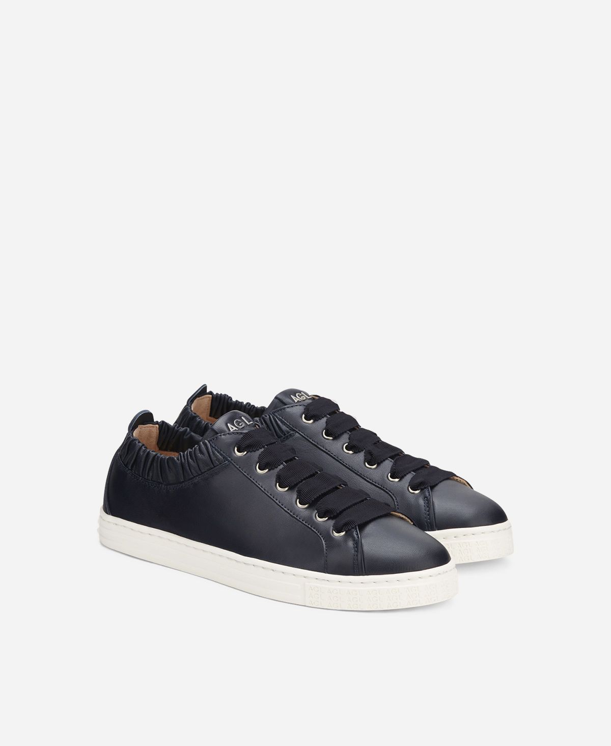 Agl Sneaker in pelle con elastico Blu SUZIE Sottocosto