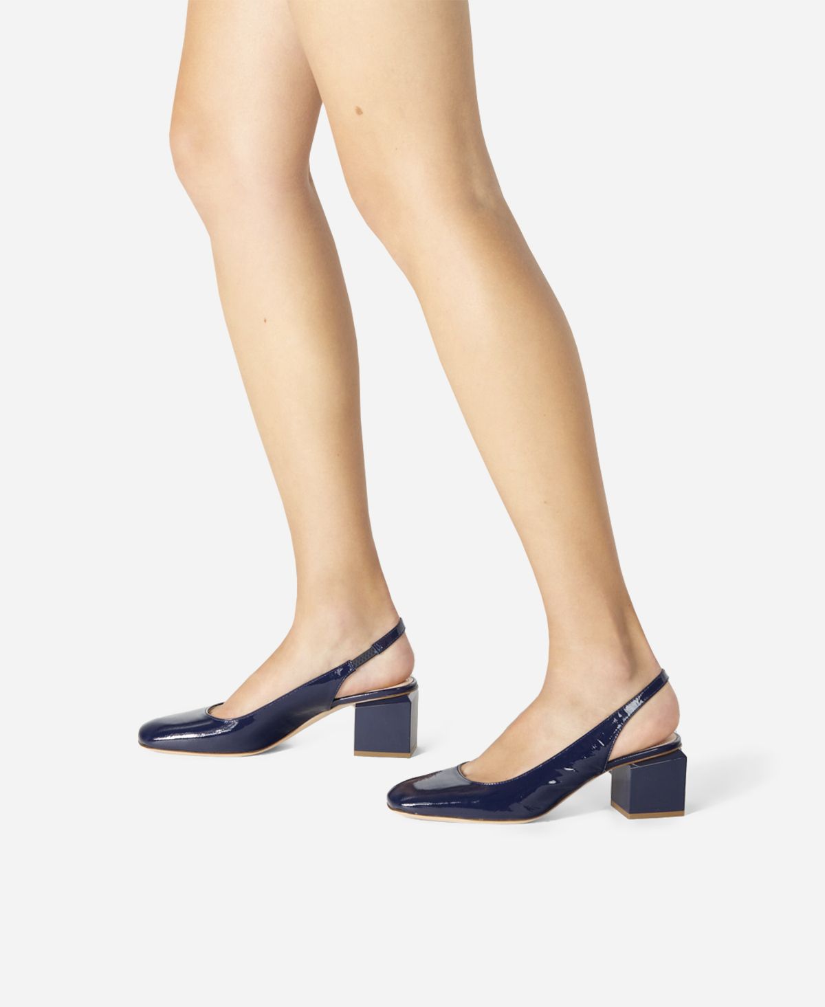 Agl Slig back con tacco a cubo Blu notte Angie Sling B Saldi