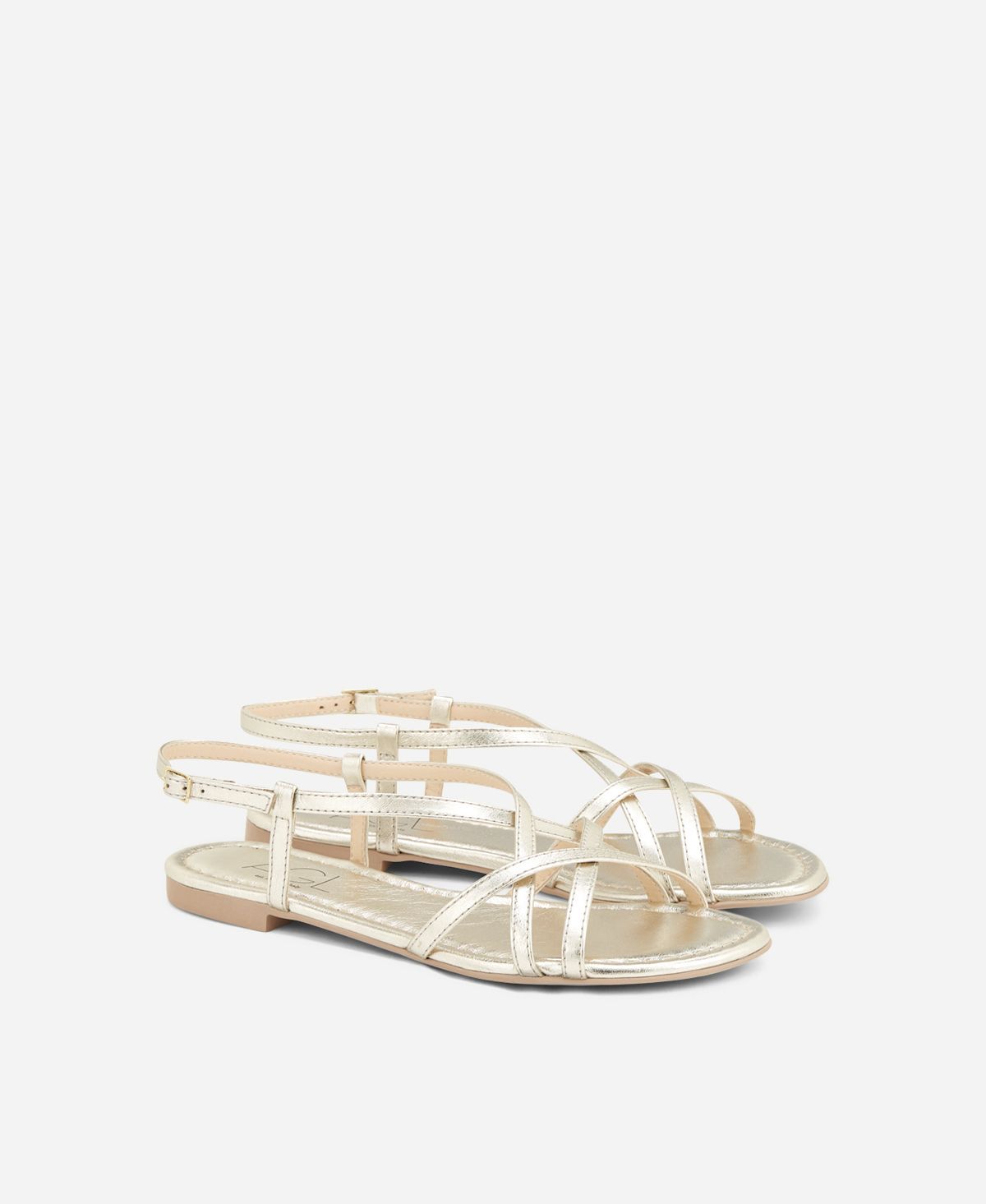 Agl Sandalo in pelle metal Platino Summer Straps Vendite Flash