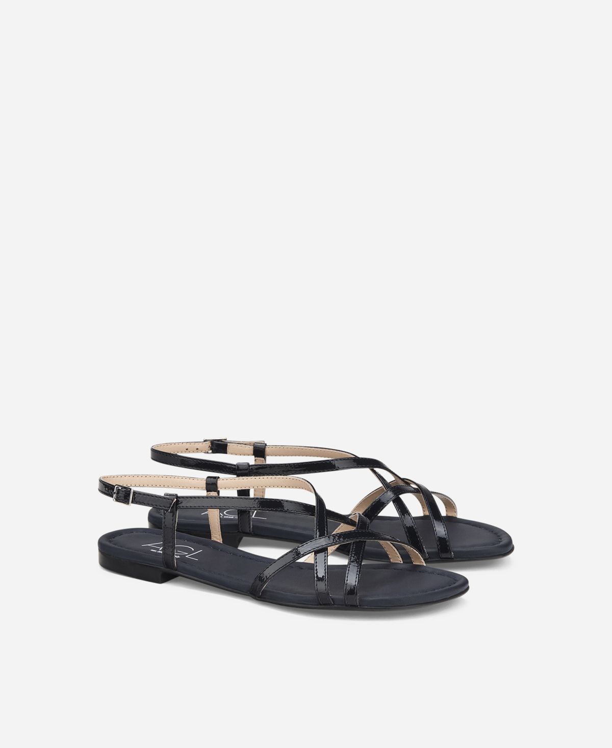 Agl Sandalo in pelle metal Blu notte Summer Straps Negozio