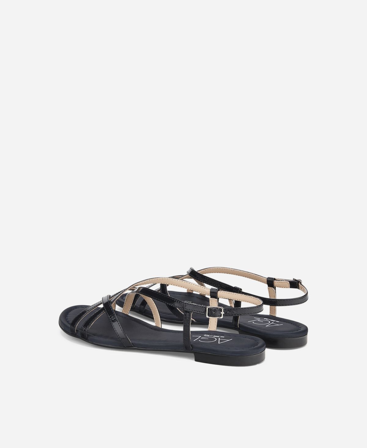 Agl Sandalo in pelle metal Blu notte Summer Straps Negozio