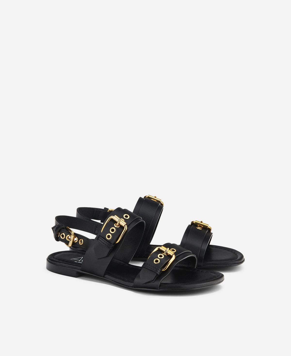 Agl Sandalo con fibbie Nero Summer Multi Buckles In Saldo