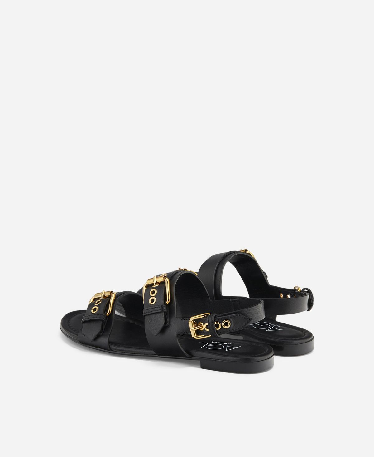 Agl Sandalo con fibbie Nero Summer Multi Buckles In Saldo