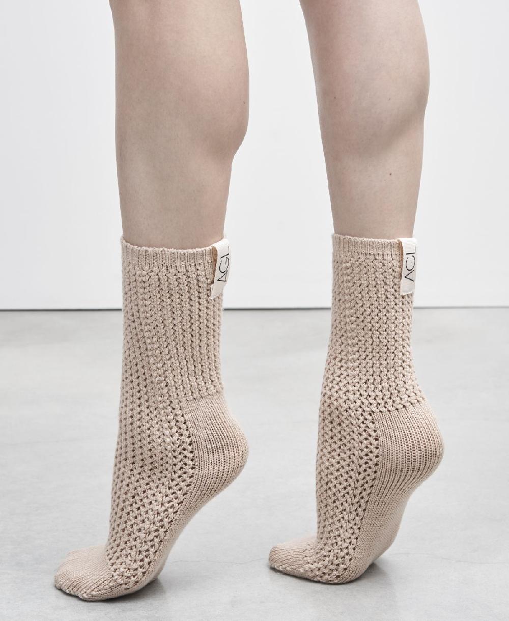Agl Calze di lana Beige SOCK Qualità Garantita