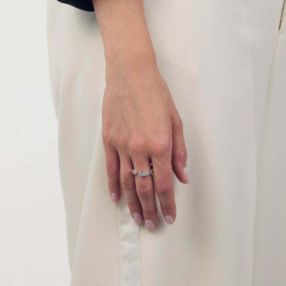 Unoaerre Anello in argento con cuori e zirconi | UNOAERRE Gioielli Spedizione Gratuita