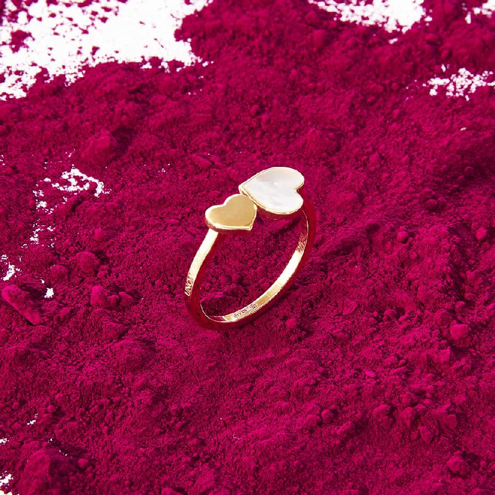 Unoaerre Anello in oro con cuori e madreperla | UNOAERRE Gioielli Sottocosto