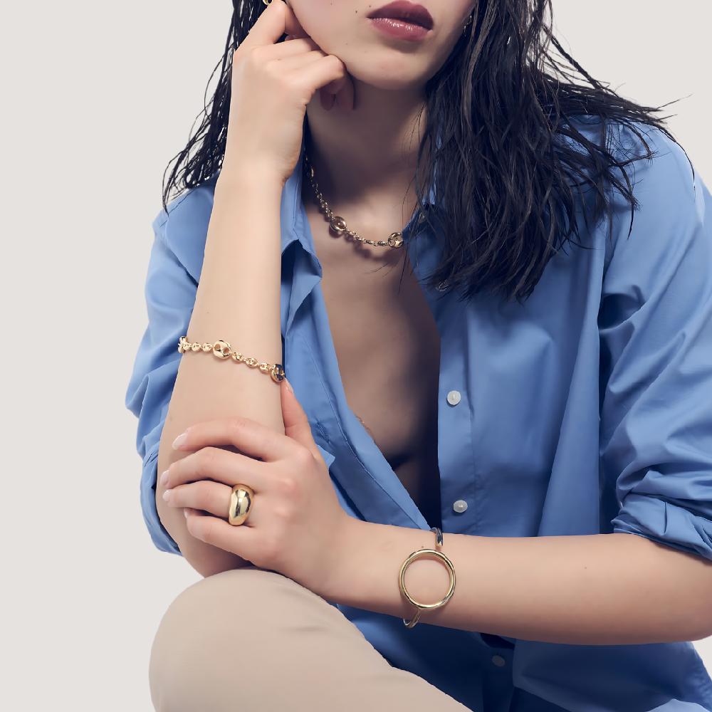 Unoaerre Bracciale rigido in argento dorato | UNOAERRE Gioielli Consegna Veloce